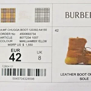 $1550 MSRP- Authentic Brand New Burberry Men\'s chugga leather boots- US 9, E 42 $1550 MSRP- Authentic Brand New Burberry Men main image 4